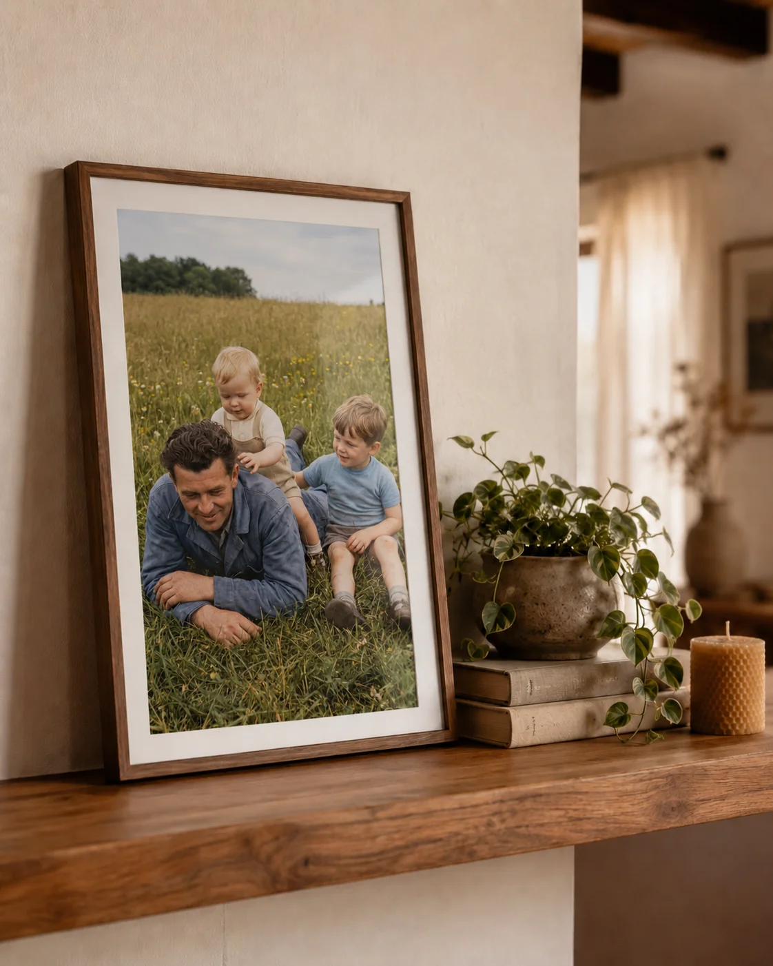 Zarámovaná fotografia OživFoto.sk na stene